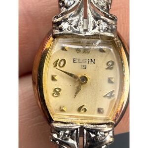 Vintage Gold Filled Elgin Watch Women's 10K Winds and Ticks 6"